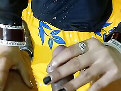 Pretty girl in hijab playing with officer&039;s cock for signature