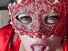 Big collection of cum on face