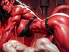 Futa Demon Goddess Dominates you anally and orally Compilation