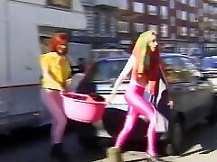 Ox Beautiful Teen Girls Fucked in the Laundry Room by Two Big Cocks