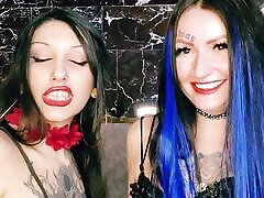 Femdom ass worship. Worship these two juicy asses in sexy skirts. Two Dominatrixes will brainwash you
