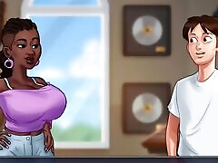 Summertime saga Hot Black milf gets her wet pussy cummed