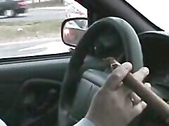 Huge cigar in the car