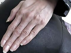 Leather Ass Pampering POV, Beautiful Hands, Leather Ass Kissing and Sniffing Lady Victoria Valente