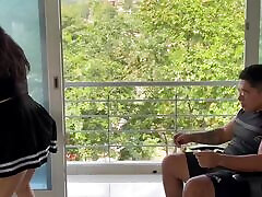 ! The beautiful Latina Angie fucks her personal trainer at the gym!