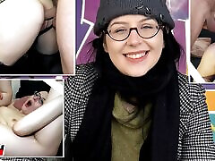 GERMAN SCOUT - Black Hair PAWG Glasses Girl Melli Venom Pick Up for First bull fucks husbands ass Fuck in Berlin