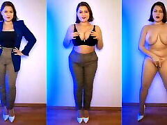 You Fantasize About Your Sexy Co-worker Undressing and Bending Over, Exposing Her Perfect Curves