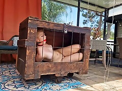 Kiwi Sweet - Uk Trapped And Cuffed In Wooden Cage