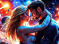 Angela and Eric Floated in the Vastness of Space, Bukkake Gangbang Hot Sex with Blonde Curvy Woman Big Tits Sucking Big Dicks