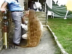 Old guys bang a blonde chick