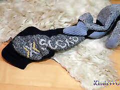 Bold & Unique: Sweaty Ski Socks, Sneakers & Black Jeans Tease