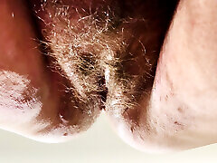 Closeup - Hairy pussy deeply fucked and soaked