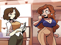 Facesitting in the GYM with Giant ASS - Cartoon Sex Parody