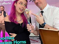 Delivroubignole Fucks and Fills up Right Next to Her Date with Maxime Horns Noochka Davy