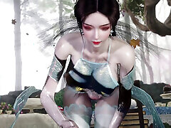 3D Cute Asian Cosplay Babe Have Blowjob with Big Dick