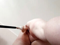 horny neighbor has fun with a sex machine