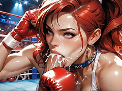 Hot turbocharged redhead having sex in the boxing ring