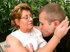 Horny fat mature and her stepson