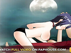 Touka Sloppy Passionate Deepthroat for Big Cock Under a Full Moon