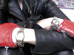 Beautiful Wristwatches and Short Leather Gloves, JOI Lady Victoria Valente