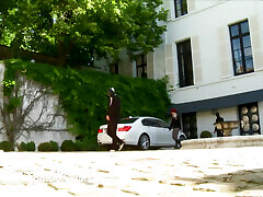 Claire Castel gets submitted to 3 hooded men