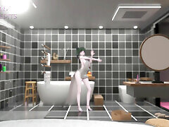 St. Louis Bathroom Undress Dance Hentai Tell Me Song Azur Lane Mmd 3D Soft Green Hair Color Edit Smixix