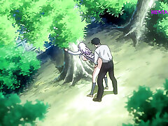 The Cleaning Lady got Caught - Double Penetration in Public Garden - Exclusive Hentai - SUB