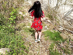 POV Roadside Debauchery Wet Pleasure by the River