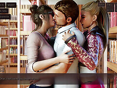 Threesome with Two Hot Collage Girl in Public Library - 3D Hentai Animated Porn With Sound - Living With Temptation