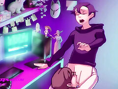 Busty MILF Mona Love Gamer Nerds Big Cock - Cartoon Porn ENG DUBBED