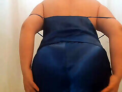 0038 Satin pajamas. Masturbation. Orgasm.