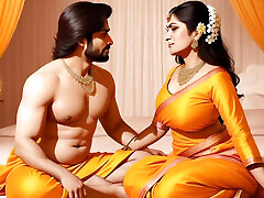 Beautiful Bhabhi Got Doggie Cream pie in Indian Saree