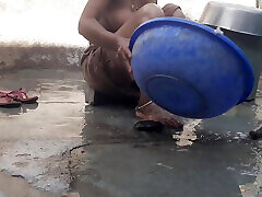 A stepsister from xxxbay blow village undresses and bathes in upskin en mexico open courtyard, a stepbrother watches his stepsister to see her beauti