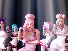 K-Pop Dance Extravaganza: Ahri, Akali, Kaisa, Lux, Jinx, Caitlyn. 3D