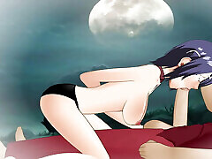 Touka Sloppy Passionate Deepthroat for Big Cock Under a Full Moon