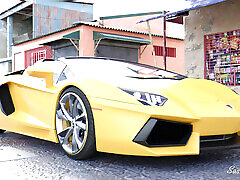 Ghetto Girl with Thick Thick Rides Top Don BBC In Yellow Lamborghini - SassyComics