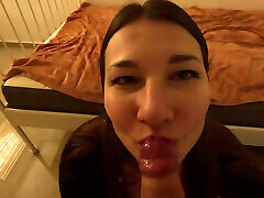 Sister&039;s friend came to visit and was fucked in the mouth and got cum on her face
