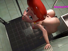 Dexter Mom On Horny Pill - Sex In The Shower - Cartoon Parody