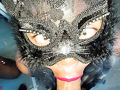 Crazy cat-girl HUGE MELONS tit-job