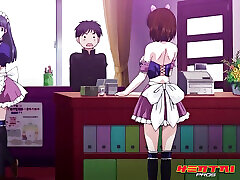 HENTAI PROS - Maid Gives Her Favorite Customer A Full-Service Fuck With Titplay And Deep Riding