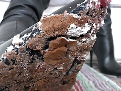 Smoking Mistress and Delicious Dessert From Boot Soles, POV Clip, Lady Victoria Valente