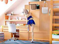 uniwersytet problemów 49-ujawniający mundur cheerleaderki w misskitty2k