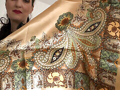 Satin Headscarf rusi gile Show, Satin Headscarf and Leather Jacket, JOI Lady Victoria Valente
