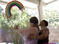 Busty BBW Bunny De La balk girl no girl Gets Huge Dick for Bday