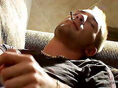 BoysSmoking: Jacob Wright showcase his sexy body senetron indo dulu cock while hitting a cigar