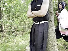 Hot Shinobu Cosplay: Demon Hunter drops all inhibitions in the forest!