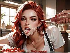 Hot Kelly in the kitchen PleasureSex16