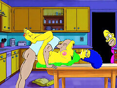 Married Housewife Gets Fucked On The Kitchen Table While Her Husband Stands Quietly Behind The Door And Watches