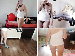 femme amateur assjob german nue autour de la maison, gros tétons, gros cul