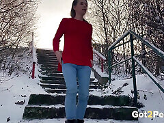 Over The Icy Steps by Got 2 Pee where girls come to piss